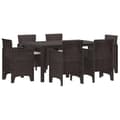 Maison Exclusive - 7 pc Rattan Polt havebordssæt til haven i brun brun