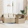 Maison Exclusive - 5 osan beige polyrottinkinen puutarhakalustesetti beige