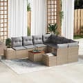 Maison Exclusive - 9 osan beige polyrottinkinen puutarhakalustesetti beige