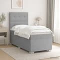 Maison Exclusive - Boxspring seng med madras Lys grå 90 x 200 cm Stof Ljusgrått