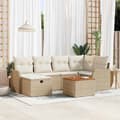 Maison Exclusive - 7 osan beige polyrottinkinen puutarhakalustesetti beige
