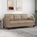 Maison Exclusive - Soffa 3-sits Cappuccino 180 cm Konstläder Cappuccino