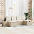 Maison Exclusive - 6 osan beige polyrottinkinen puutarhakalustesetti beige