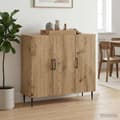 Maison Exclusive - Buffet i håndlavet egetræ 89 x 34,5 x 80 cm Ingeniørtræ