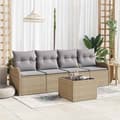 Maison Exclusive - Beige polyrottinkinen puutarhakalustesetti beige