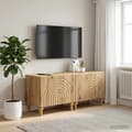 Maison Exclusive - TV-møbel i håndlavet egetræ, ingeniørtræ Ek (träutseende)