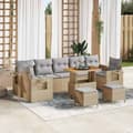 Maison Exclusive - 10 osan puutarhakalustesetti, beige polyrottinki beige