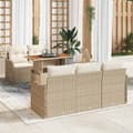 Maison Exclusive - 6 osan beige polyrottinkinen puutarhakalustesetti beige