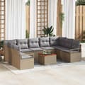 Maison Exclusive - 10 osan puutarhakalustesetti, beige polyrottinki beige