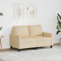Maison Exclusive - Soffa 2-sits Creme 120 cm Tyg Grädde