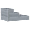 Maison Exclusive - Kolmikerroksinen harmaa nostosänky 120x80 cm massiivipuusta Grå