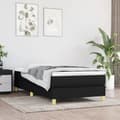 Maison Exclusive - Sengebund med lameller og madras Sort 90x190 cm Stof