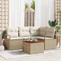 Maison Exclusive - 5 osan beige polyrottinkinen puutarhakalustesetti beige