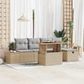 Maison Exclusive - 6 osan beige polyrottinkinen puutarhakalustesetti beige