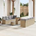 Maison Exclusive - 11 osan beige polyrottinkinen puutarhakalustesetti beige