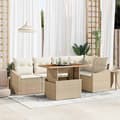 Maison Exclusive - 6 osan beige polyrottinkinen puutarhakalustesetti beige