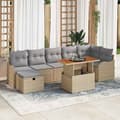 Maison Exclusive - 8 osan beige polyrottinkinen puutarhakalustesetti beige
