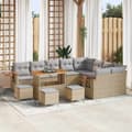 Maison Exclusive - 13 osan beige polyrottinkinen puutarhakalustesetti beige
