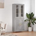 Maison Exclusive - Buffé hög Sonoma grå 69,5x34x180 cm Ingenjörsträ Sonoma grå