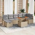 Maison Exclusive - 8 osan beige polyrottinkinen puutarhakalustesetti beige