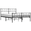 Miniatyrbillede 4 af 6: Sengestel - Metal - Sort - 140x190 cm - Klassisk design - Nem montering sort