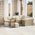 Maison Exclusive - 12 osan puutarhakalustesarja, beige polyrottinki beige