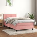 Maison Exclusive - Sengestel med lameller og Rose madras 90x200 cm Velour