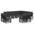 Miniatyrbillede 2 af 6: Udendørs sofa sæt - EKSKLUSIV HUS - Sektionel - Poly rattan - Polyester puder - Sort og mørkegrå Svart och mörkgrå