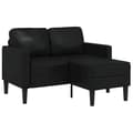 Maison Exclusive - 2-sits soffa med L-formad divan i svart 125 cm konstläder