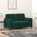 Maison Exclusive - Soffa 2 platser med mörkgröna kuddar 120 cm sammet mörkgrön