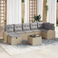 Maison Exclusive - 8 osan beige polyrottinkinen puutarhakalustesetti beige