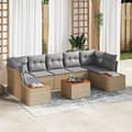Maison Exclusive - 8 osan beige polyrottinkinen puutarhakalustesetti beige