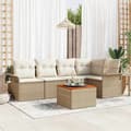 Maison Exclusive - 6 osan beige polyrottinkinen puutarhakalustesetti beige