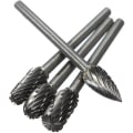 Miniatyrbillede 3 af 4: 10 stk. 1/8\" Wolframcarbid Burr, dobbeltsidigt roterende burr 3mm skaft passer til Dremel roterende værktøjer gravering bits Milli