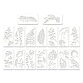 Pikkukuva 1 / 5: 16 kappaletta lehtiä stencil uudelleenkäytettävä arkkikuviointi stencil arkkiseinä stencil lehtikuvio malli T