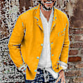 Miniatyrbild 2 av 2: Herr bomull Linne Casual kostym Kappa Lapel Button-down Jacka D