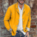 Miniatyrbilde 2 av 2: Herre bomull, lin Casual dress frakk Lapel button-down jakke D