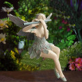 Miniatyrbillede 1 af 4: Udendørs Havedekorationer, Havefigurer og Statuer, Udendørs Havefigur, Magisk Fe, Engel Moderne Miniature Elver Resin Figurer Udendørs Ga