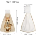 Pikkukuva 3 / 5: Ripustuspyyhkeet 1 kpl Astiapyyhkeet Söpö Koiranpentu Welsh Corgi Pembroke Istumassa Imuvat Käsipyyhkeet Ripustuslenkillä Pesulappu Kylpyhuoneeseen Keittiöön