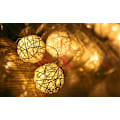 Miniatyrbild 2 av 4: 9,8 fot 20 Rattan Boll Fairy String Lights med Stickkontakt, Romantisk Varm Belysning för Heminredning (varmvit)