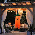 Pikkukuva 1 / 5: Halloween-koristeet, Yksi Esiasennettu Oranssinpumppu-Noitakorkki Halloween-koriste, Riippuva Pumppukoriste Kotipuutarhaan Juhliin Sisä- ja Ulkokäyttöön