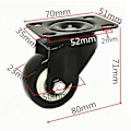Miniatyrbillede 3 af 5: Casterhjul, Mobile Caster Mute Leje Gummi Vognhjul Med Bremse Heavy Duty