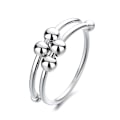 Miniatyrbilde 1 av 5: Ny anti-stressperlering roterende spiral anti-stressring for kvinner menn silver