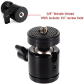 Miniatyrbillede 5 af 5: 1/4\" drejelig mini kugleskrue stativ til DSLR-kamera lysmontering, 1-pakke