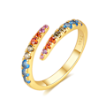 Miniatyrbilde 2 av 5: Glitrende kubisk zirkonia krone 925 sterling sølv ring for kvinner måne og floral stil bryllup smykker PYR060 9