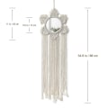 Miniatyrbild 2 av 5: Macrame väggbonad - Boho dekorativ väggspegel med tofsar, handgjord vävd väggdekor