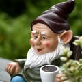 Miniatyrbild 3 av 5: Drickande Kaffe Trädgårdstomte Staty Dekoration 7.3\" Tomte Trädgård Staty Figur Ornament för Inomhus Utomhus Hem Trädgård Patio Yard Gräsmatta