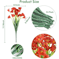 Miniatyrbillede 2 af 5: 24 Bundter Kunstige Blomster Udendørs UV-Resistente Falske Blomster Ingen Falmning Faux Plastplanter Have Veranda Vindueskasse Dekoration (Orange)