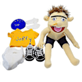 Miniatyrbild 2 av 5: Stor Jeffy Boy Handdocka Leksaker 60cm Barn Mjuk Docka Talkshow Fest Rekvisita Jul Plyschleksak Barn Present (hy)
