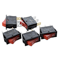 Miniatyrbillede 5 af 5: Ac 16a/250v 20a/125v Rød Lysbelyst Til/Fra Spst Bådskalter X 5 Stk